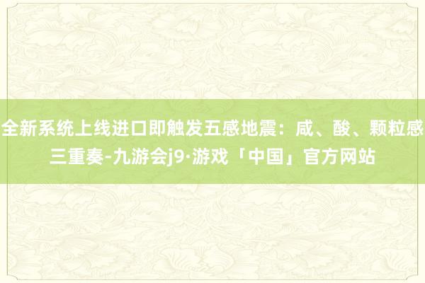 全新系统上线进口即触发五感地震：咸、酸、颗粒感三重奏-九游会j9·游戏「中国」官方网站
