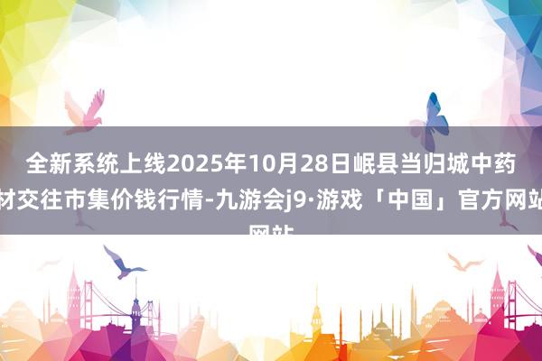 全新系统上线2025年10月28日岷县当归城中药材交往市集价钱行情-九游会j9·游戏「中国」官方网站